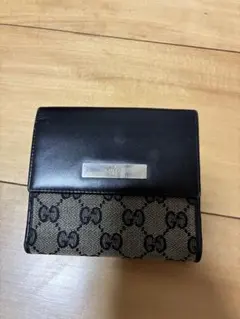 GUCCI GGキャンバス Wホック財布 黒のサムネイル