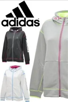 adidas フルジップフード付きジャケット　ホワイト　S 新品