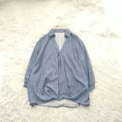 イングINGNI ストライプスキッパーシャツブラウスM