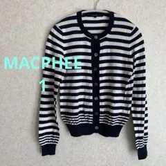 n古着　MACPHEE ボーダー カーディガン ネイビー×ホワイト 1 ☺︎のサムネイル