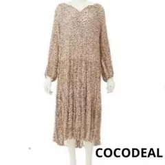 COCODEAL プリントワンピース キャミ付き 花柄 ベージュ M