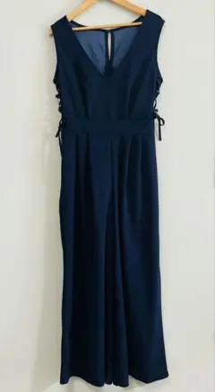 ネイビー Vネック ロングドレス