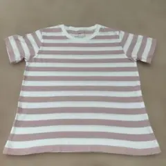 無印良品 ストライプ Tシャツ 130サイズ ピンク/ホワイトのサムネイル