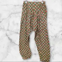多色ダイヤモンドパターン エスニック柄 サルエルパンツ 男女兼用