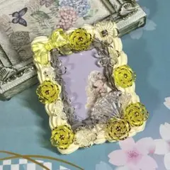 和風デコ　ホイップデコ　硬質カードケース　トレカケース 黄色 イエロー