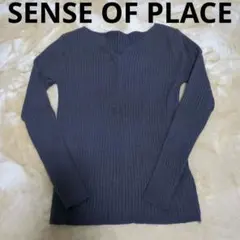 SENSE OF PLACE アーバンリサーチ　長袖ニット　ネイビーフリーサイズ