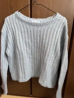 GU リブ編み 長袖セーター Sサイズ 水色