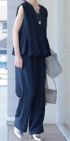 美品 ourhome 洗えるフリンジベスト ダークネイビー - メルカリ
