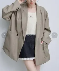 kastaneダブルBIGジャケット　ベージュ