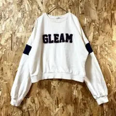 訳あり【コルザ】クロップドスウェットM ロゴGLEAM ライン 綿 トレーナー