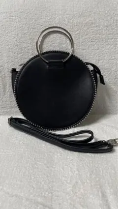 丸型ハンドバッグ　黒2way