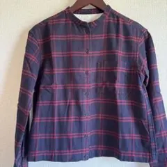 チェック柄長袖シャツ ネイビー/レッド
