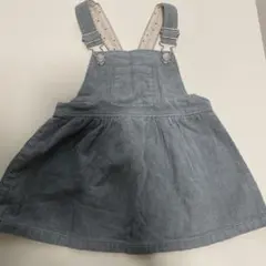 グリーン　コーデュロイ サロペットワンピース