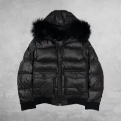 BURBERRY BLACK LABEL リバーシブル ダウン 黒 S y2k