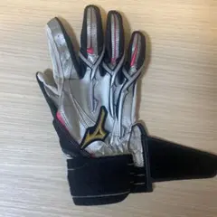ミズノ バッティング用手袋 ホワイト/ブラック 片手のみ