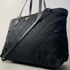 美品✨プラダ　トートバッグ　キルティング　2way A4可　ブラック　レディースのサムネイル