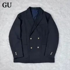 GU ダブルブレストブレザー ジャケット 紺ブレ L メタルボタン ネイビー