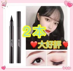 アイライナー　極細　リキッド　ウォータープルーフ　韓国コスメ　黒