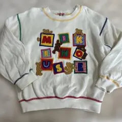 mikihouse ホワイト トレーナー TG16 レトロ　100サイズ