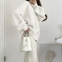 GRL モヘヤタッチビッグニットトップス アイボリー an1226 グレイル