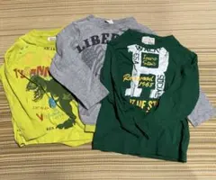 ３枚まとめ売り！春秋用長袖Tシャツ　男の子っぽい柄　110センチ