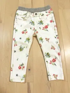花柄ホワイトパンツ 約90cm