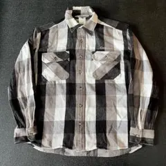 90's Carhartt カーハート ブロックチェックネルシャツ 白×灰 M