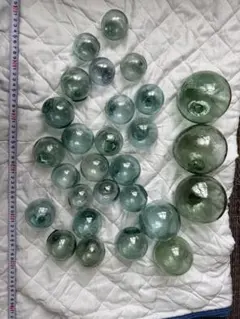 漁具　浮き玉　ガラス玉 18個セット 透明