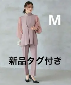 C*e様 オーガンジースリーブタックフレアトップス＆シークレットゴムスリムテーパ