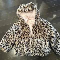 H&M キッズ 女の子 レオパード柄 フード付きジャケット