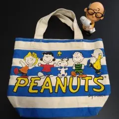 PEANUTS スヌーピー キャンバス トートバッグ ボーダー ミニトートバッグのサムネイル