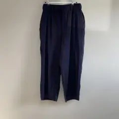 る*様 50s レーヨンギャバ スラックス ネイビー 極太 雰囲気 ドレープ