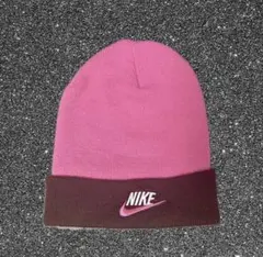 00s NIKE ビーニー ピンク 古着 y2k グランジ スケーター 刺繍ロゴ