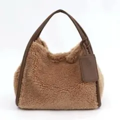 COOCO ボア パスケース付 トートバッグ 人気色　キャメル　カバン