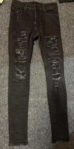 mnml ダメージ加工 スキニーデニムパンツ ブラック　サイズ29のサムネイル