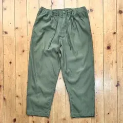 イージーパンツ ワイドパンツ アーミーパンツ ストレッチ モスグリーン XL