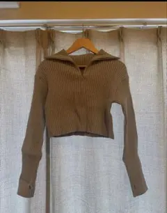 スナイデル　ショートリブニットプルオーバー　グレー