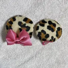 Disney ミニーマウス ヒョウ柄　ヘアピン