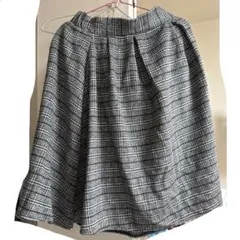 チェックスカート M 膝丈