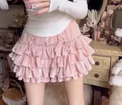 bobon21♡ダブルレースアップミニ丈レーシースカート スイートピンク♡量産型のサムネイル