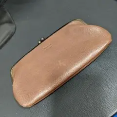 t*5様 ブラウンレザー がま口長財布