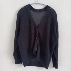 ユニクロ　メッシュショートカーディガンXL 黒