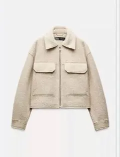 ZARA ベージュ クロップドジャケット