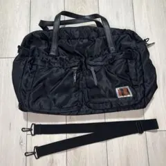 HIROKO KOSHINO ブラックボストンバッグ　男女兼用　ジム　アウトドア