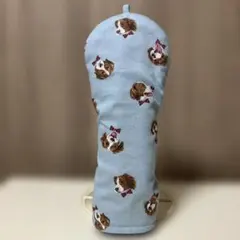 ハンドメイド 犬柄 フェアウェイウッド用ヘッドカバー