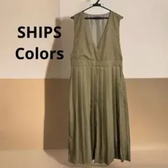 SHIPS Colors:ワイドプリーツ ジャンパースカート　サロペットスカート