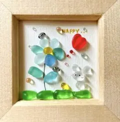 シーグラスアート happy days♪ シマエナガ うさぎ - メルカリ