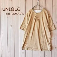 ＊UNIQLO＆LEMAIRE＊ ハーフボタンカットソー ボーダー L イエロー