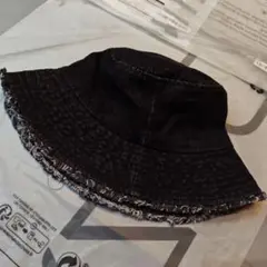 ダークデニム フリンジ風　btsジミン着用デザイン風　バケットハット