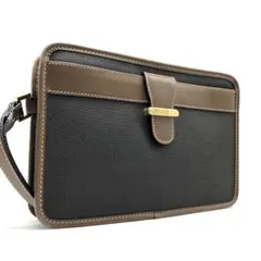 【美品】dunhill セカンドバッグ キャンバス ハンドル付 ゴールド金具